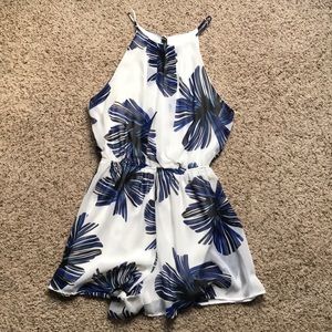 Navy and White Romper
